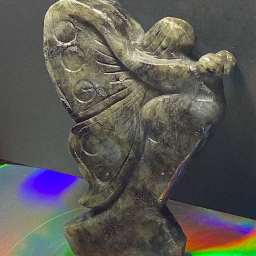 Natural Crystal Labradorite Quartz Butterfly Gems Goddess Healing Reiki 801g - Picture 2 of 7